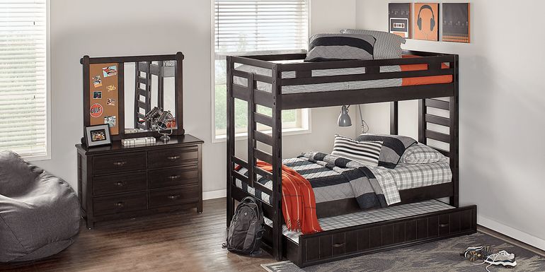 Creekside Collection Rustic Kids, Creekside Charcoal Twin Bunk Bed
