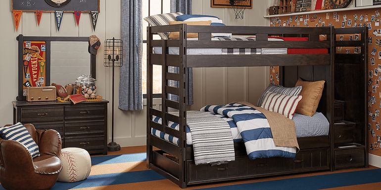 Creekside Collection Rustic Kids, Canyon Creekside Twin Full Loft Bed With Chest