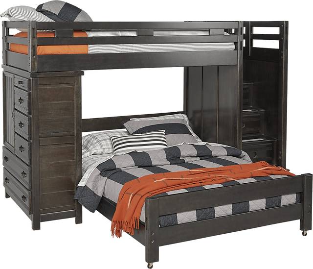 Creekside Charcoal Twin/Twin Step Bunk with Chest - Thumbnail - Image 1