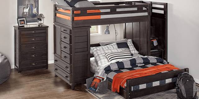 Creekside Charcoal Twin/Twin Step Bunk with Chest - Thumbnail - Image 2