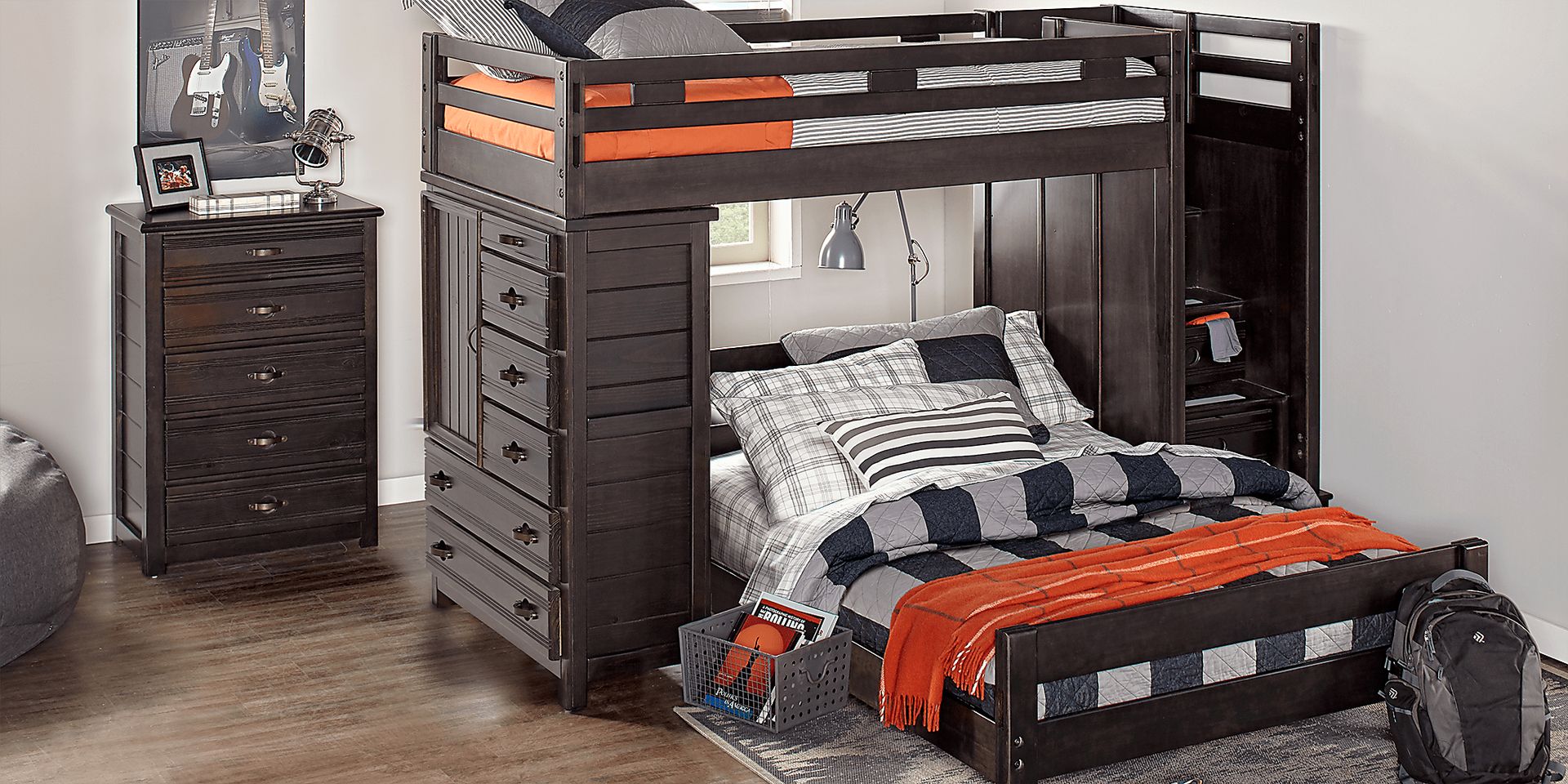 Creekside Charcoal Twin/Twin Step Bunk with Chest - Image 2