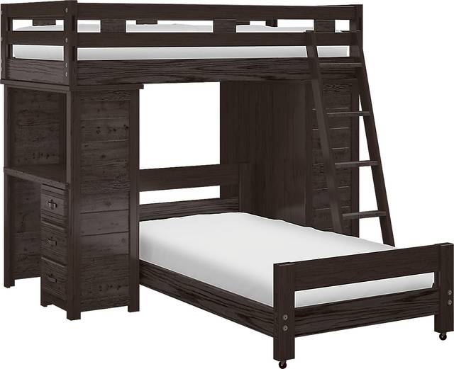 Creekside Charcoal Twin/Twin Student Bunk Bed with Desk & Chest - Thumbnail - Image 2