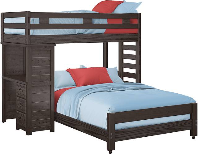 Creekside Charcoal Twin/Twin Student Bunk Bed with Desk - Thumbnail - Image 1