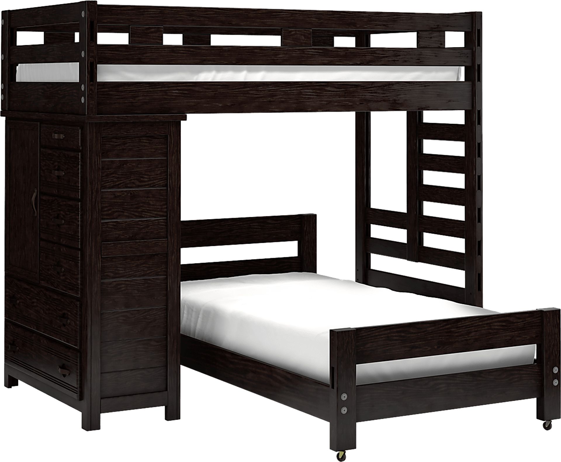 Creekside Charcoal Twin/Twin Student Loft Bed with Chest - Image 1