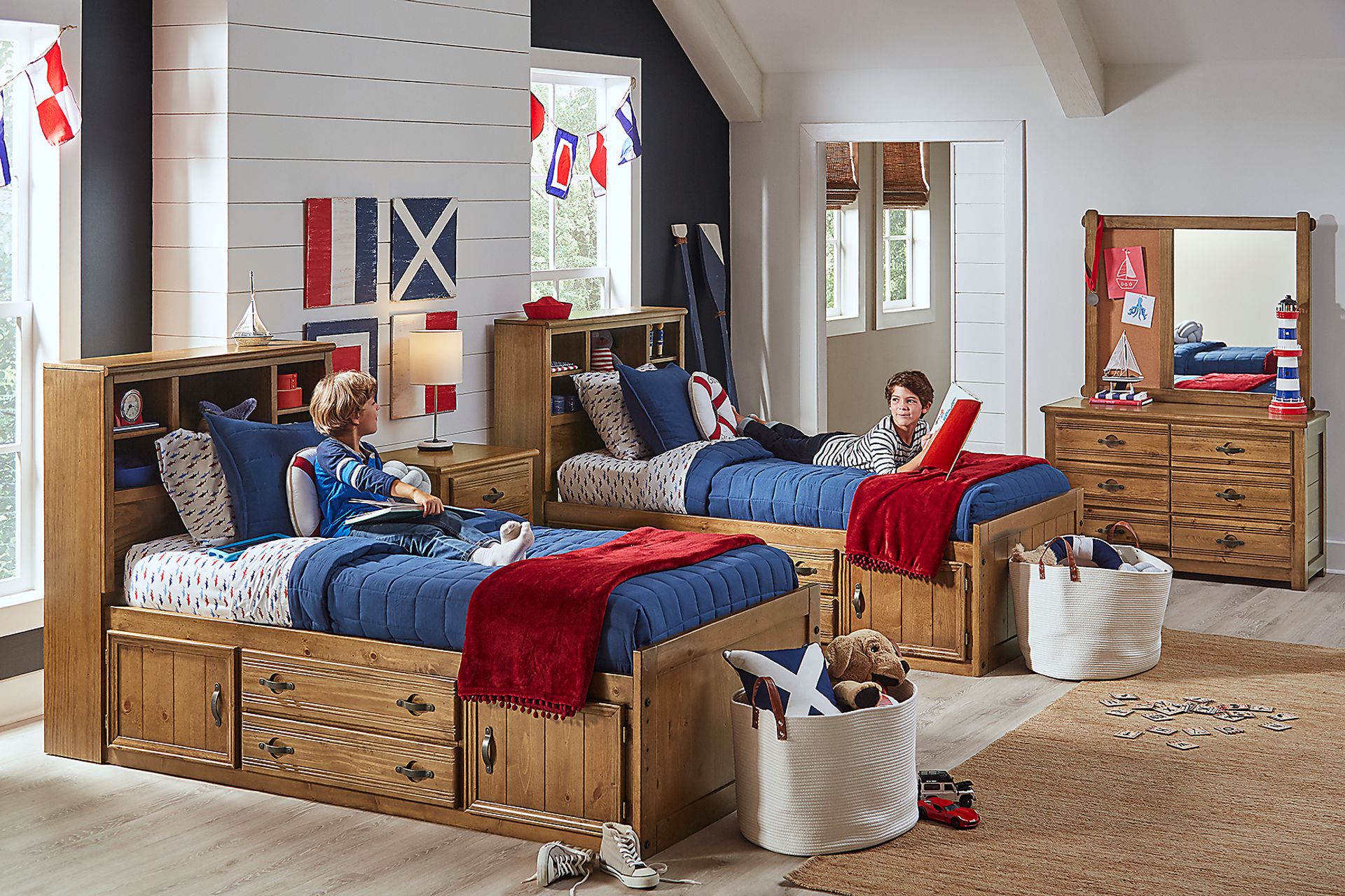 Creekside Chestnut 3 Pc Full Captain's Bookcase Bed - Image 6