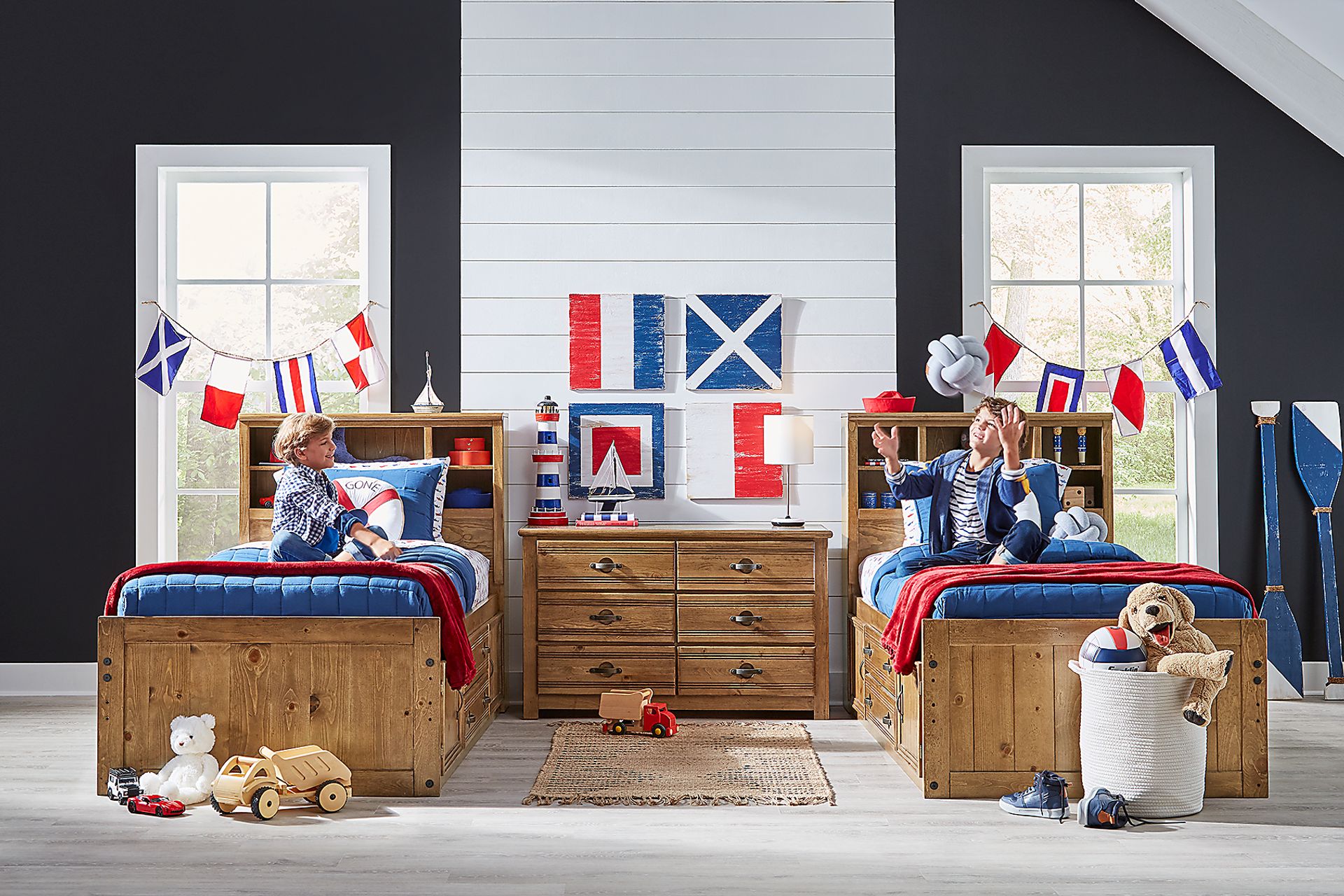 Creekside Chestnut 3 Pc Full Captain's Bookcase Bed - Image 4