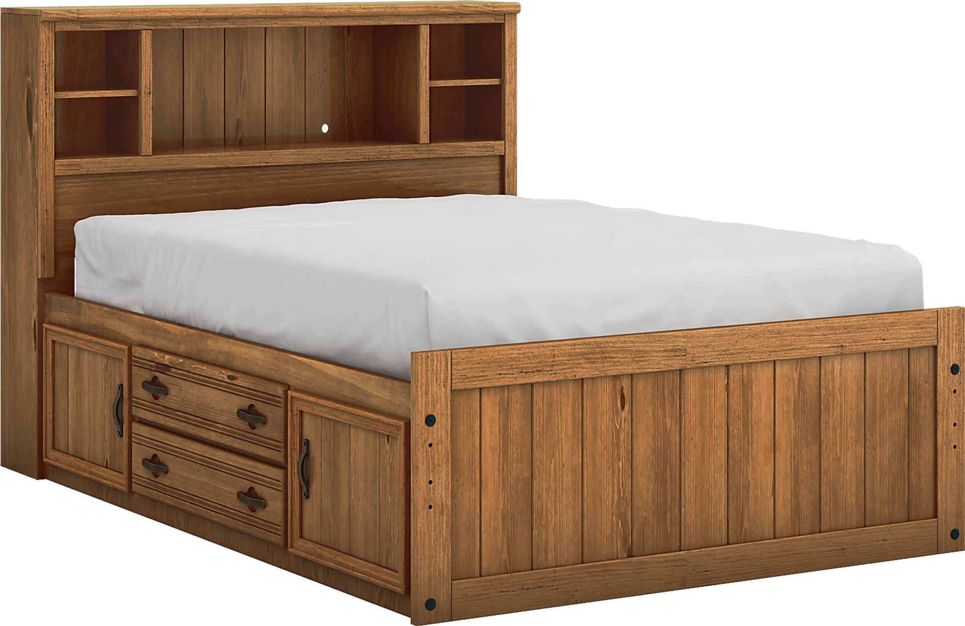 Creekside Chestnut 3 Pc Full Captain's Bookcase Bed - Image 1