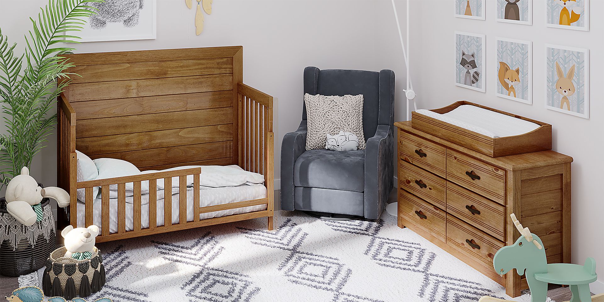 Creekside Chestnut 6 Pc Nursery with Toddler & Conversion Rails - Image 2