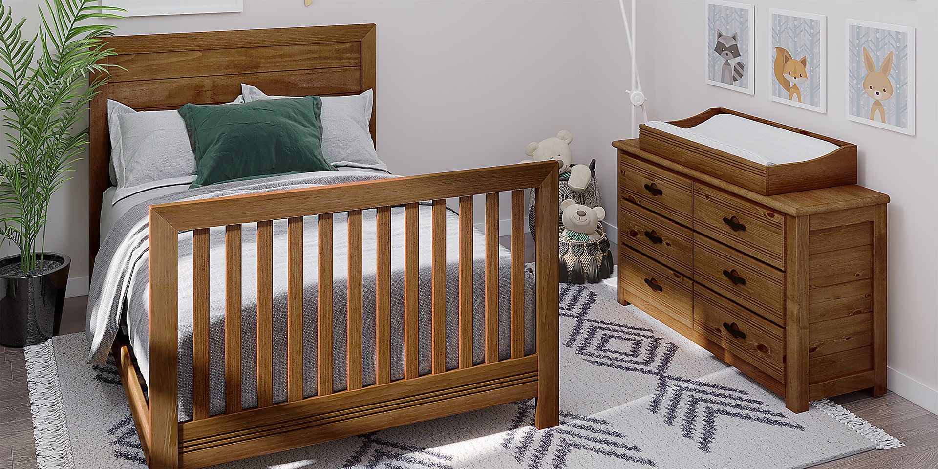Creekside Chestnut 6 Pc Nursery with Toddler & Conversion Rails - Image 4