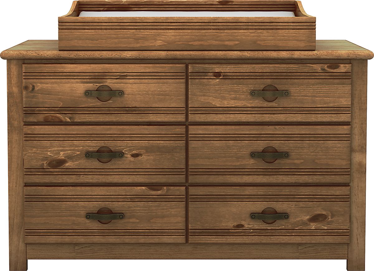 Creekside 4 Pc Chestnut Dark Wood Bedroom Set With Dresser & Changing Set, Crib Rooms to Go
