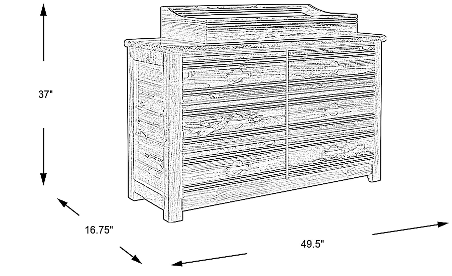 Dimension Image. Please refer to the Dimension Tab on this page for dimension details.
