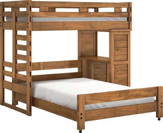 Creekside Chestnut Twin/Full Student Loft Bed with Desk - Thumbnail - Image 1