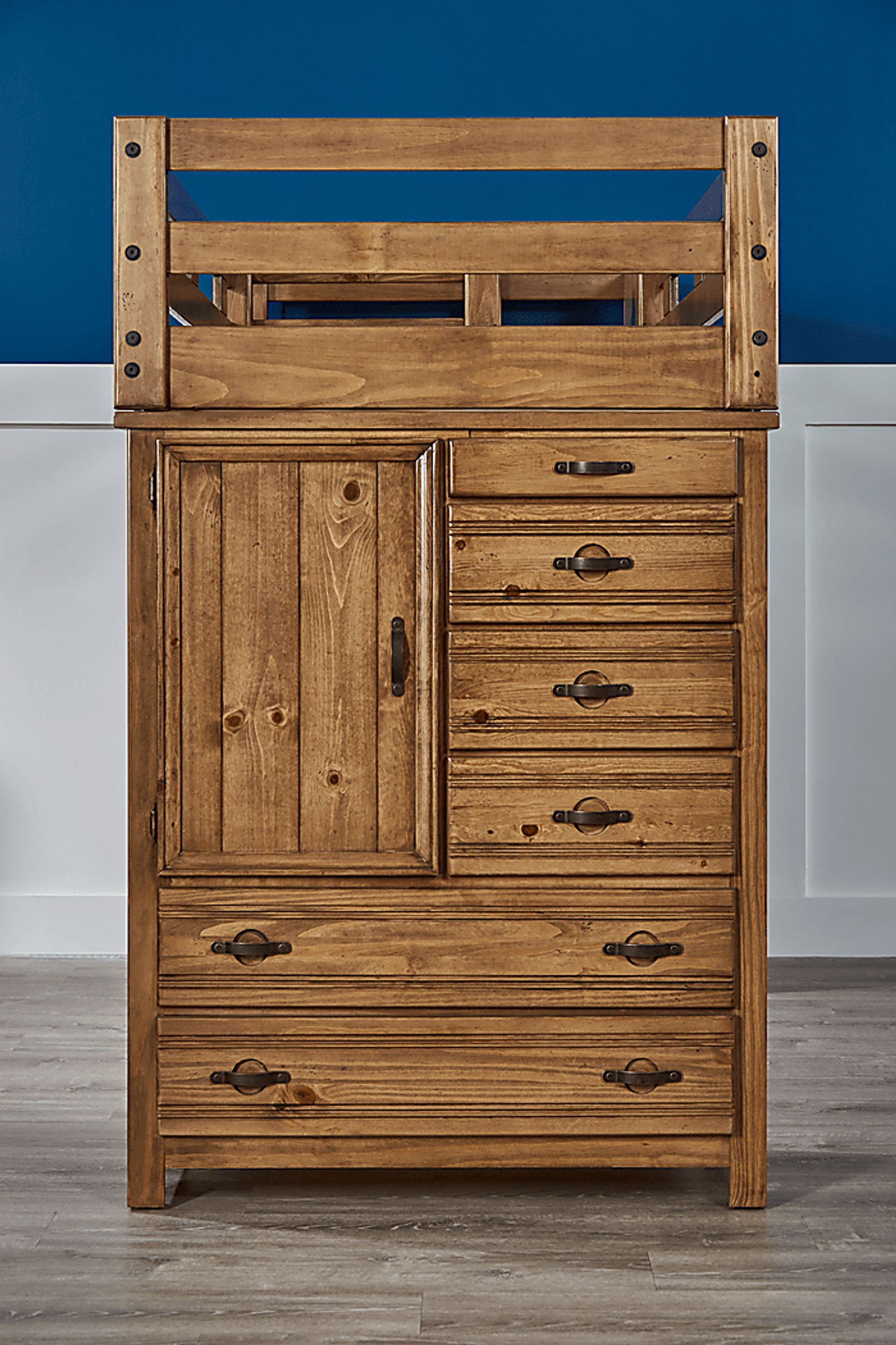 Creekside Chestnut Twin/Full Student Loft Bed with Chest - Image 4