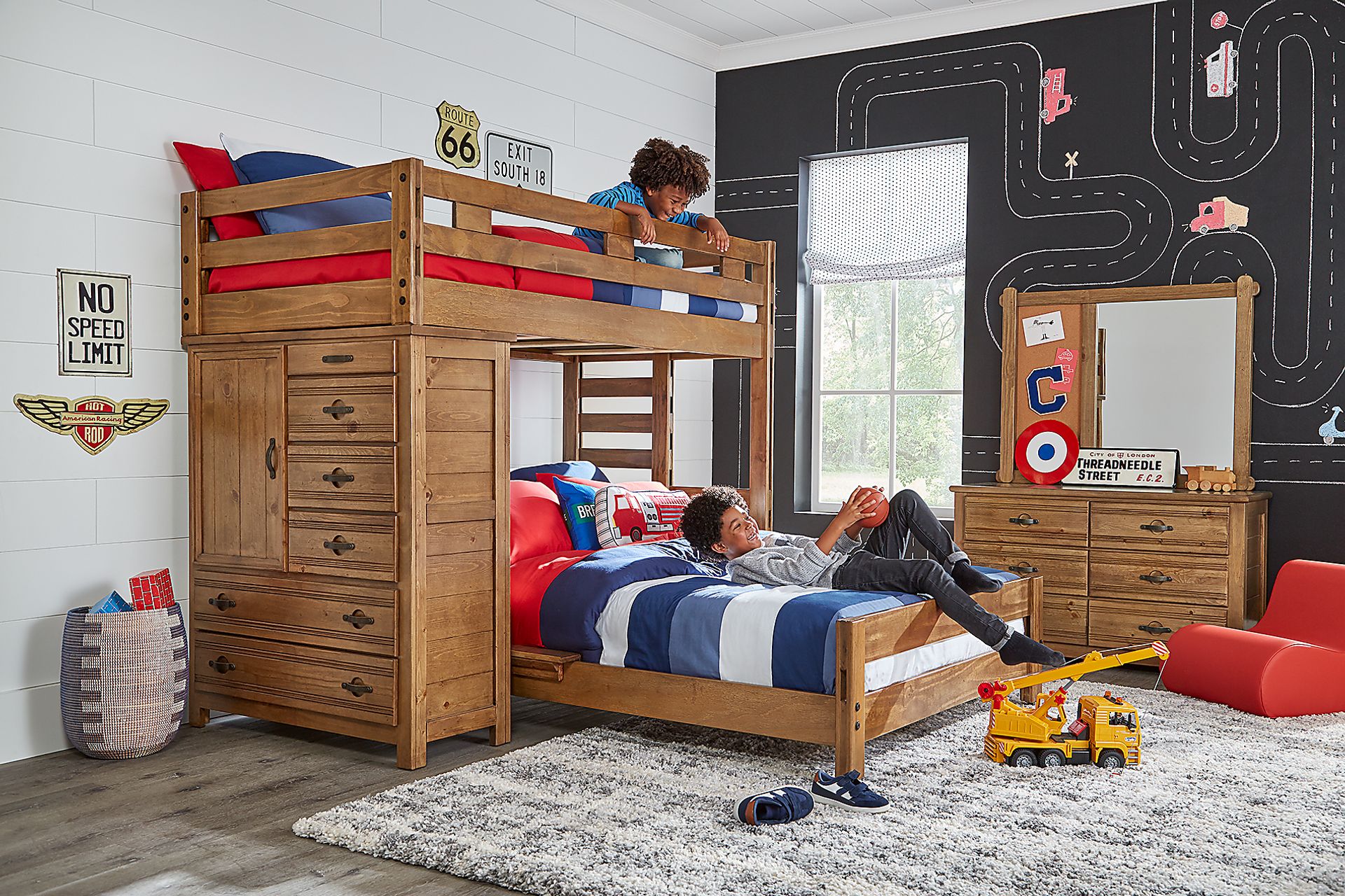 Creekside Chestnut Twin/Full Student Loft Bed with Chest - Image 5