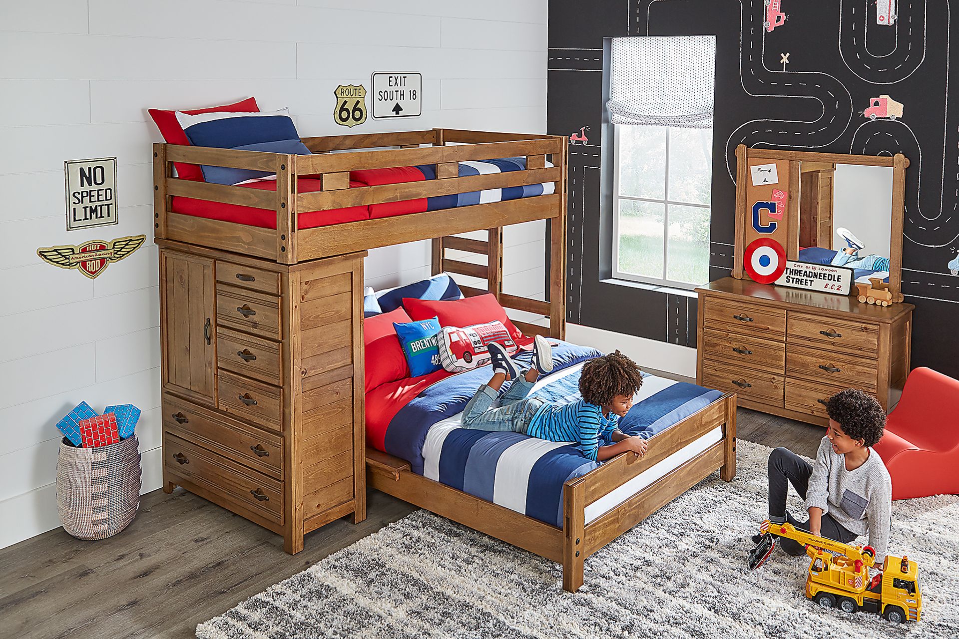 Creekside Chestnut Twin/Full Student Loft Bed with Chest - Image 7