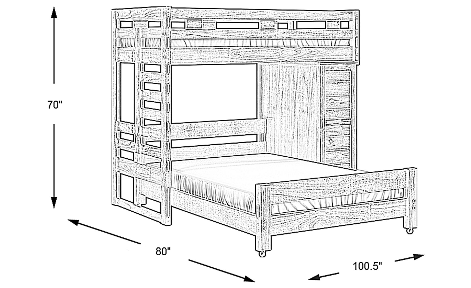 Dimension Image. Please refer to the Dimension Tab on this page for dimension details.