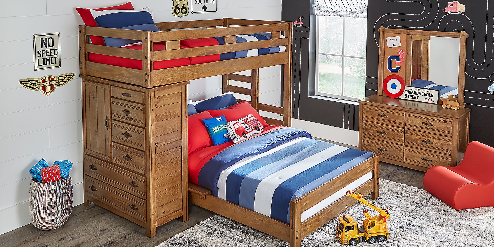 Creekside Chestnut Twin/Full Student Loft Bed with Chest - Image 2