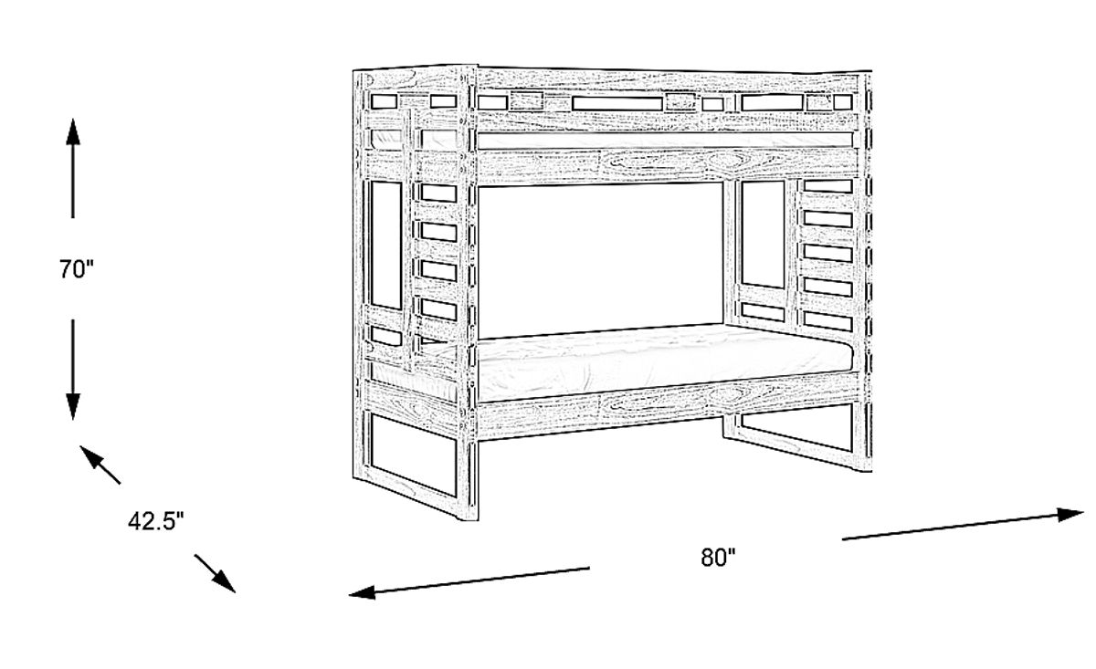 Creekside Chestnut Dark Wood Twin/Twin Bunk Bed | Rooms to Go