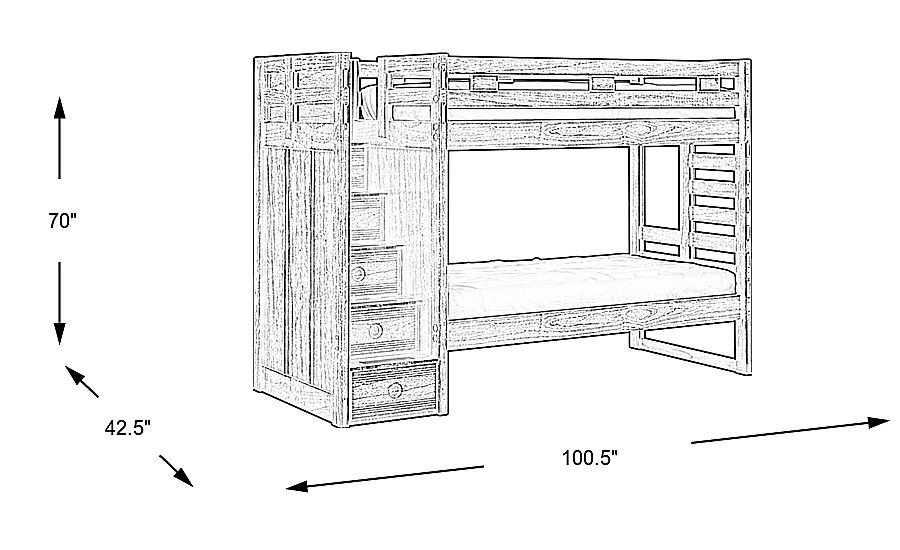 Creekside Chestnut Twin/Twin Step Bunk Bed - Rooms To Go