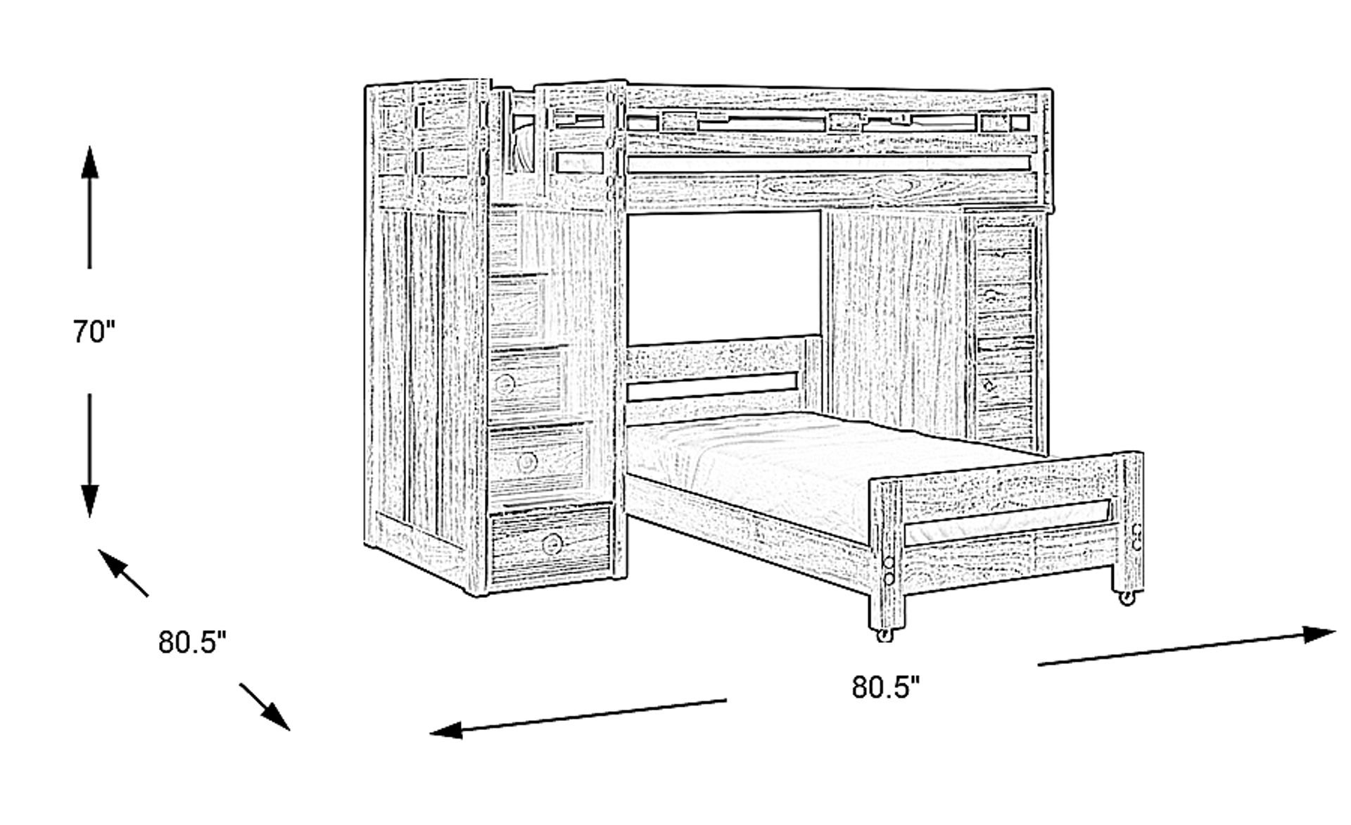 Dimension Image. Please refer to the Dimension Tab on this page for dimension details.