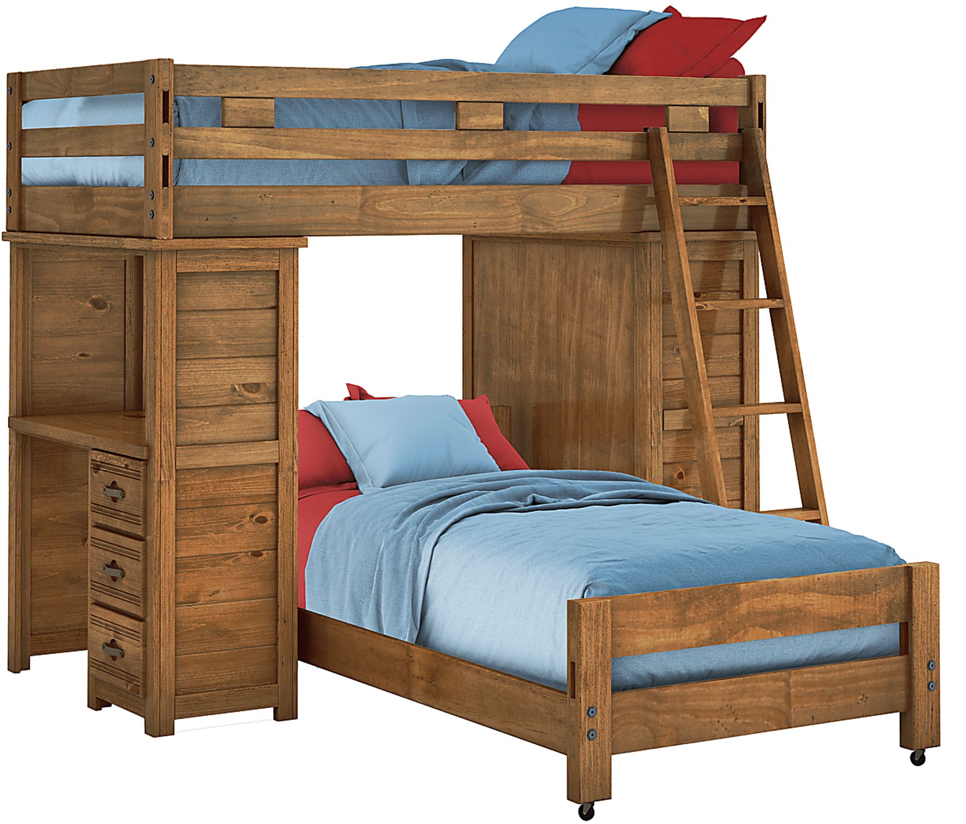 Creekside Chestnut Twin/Twin Student Bunk Bed with Desk & Chest - Image 1
