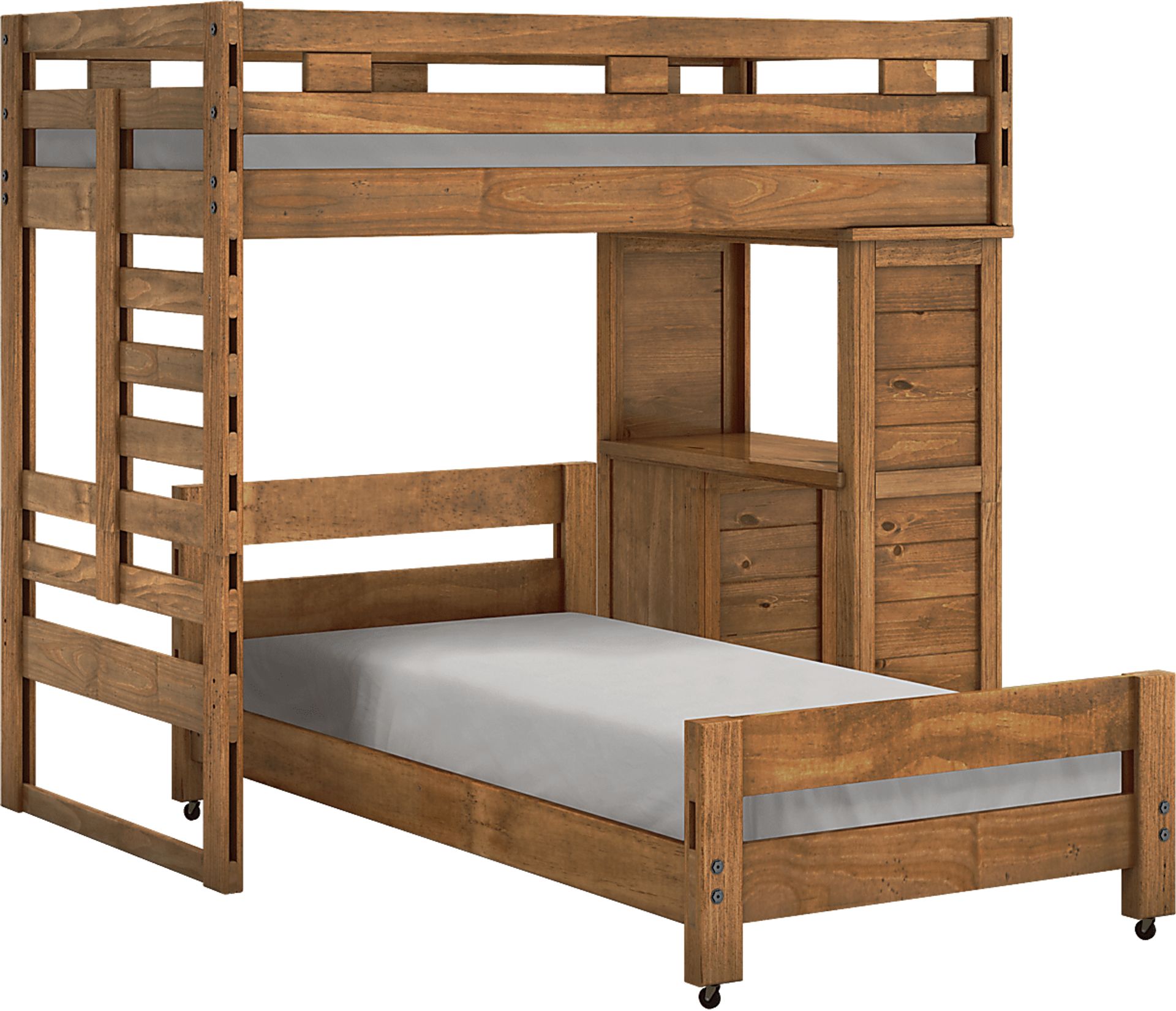 Creekside Chestnut Twin/Twin Student Bunk Bed with Desk - Image 1
