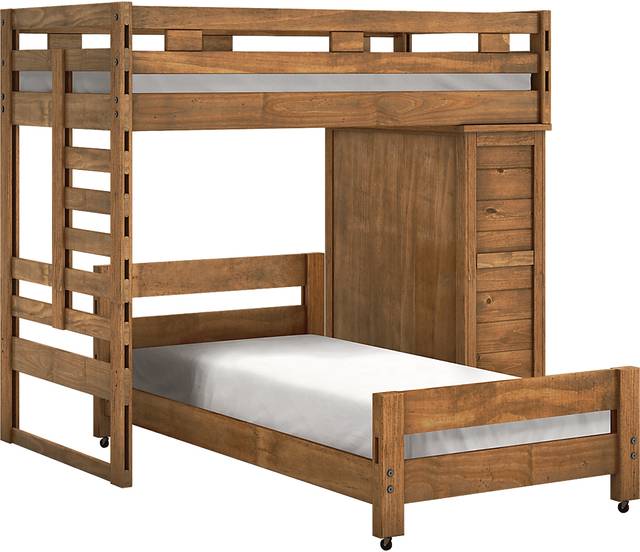 Creekside Chestnut Twin/Twin Student Loft Bed with Chest - Thumbnail - Image 1