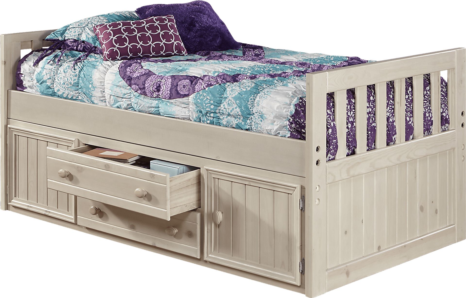 Creekside Stone Wash 3 Pc Twin Captain's Bed - Image 1