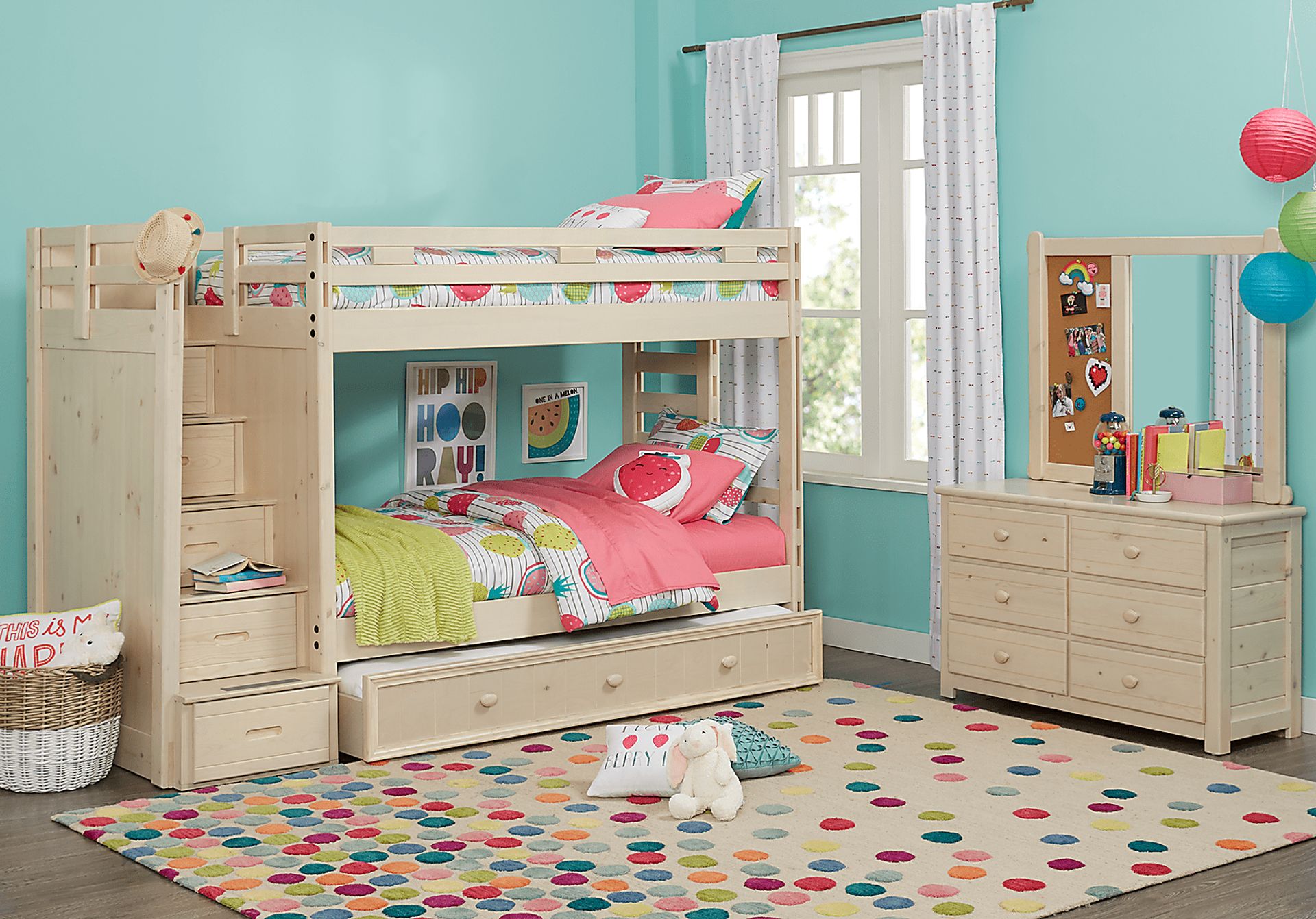 Creekside Stone Wash Twin/Twin Step Bunk Bed - Image 1
