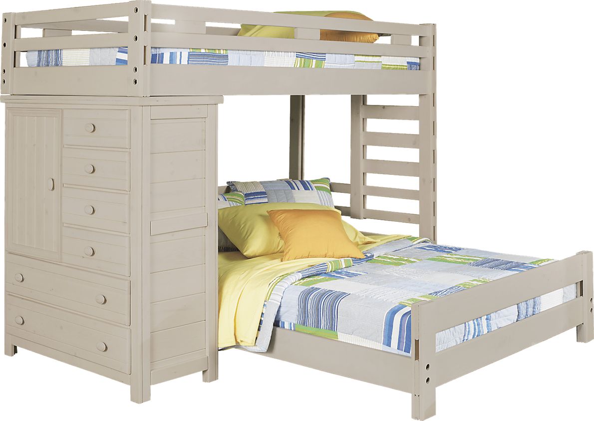 Creekside Stone Wash Twin/Twin Student Loft Bed with Chest