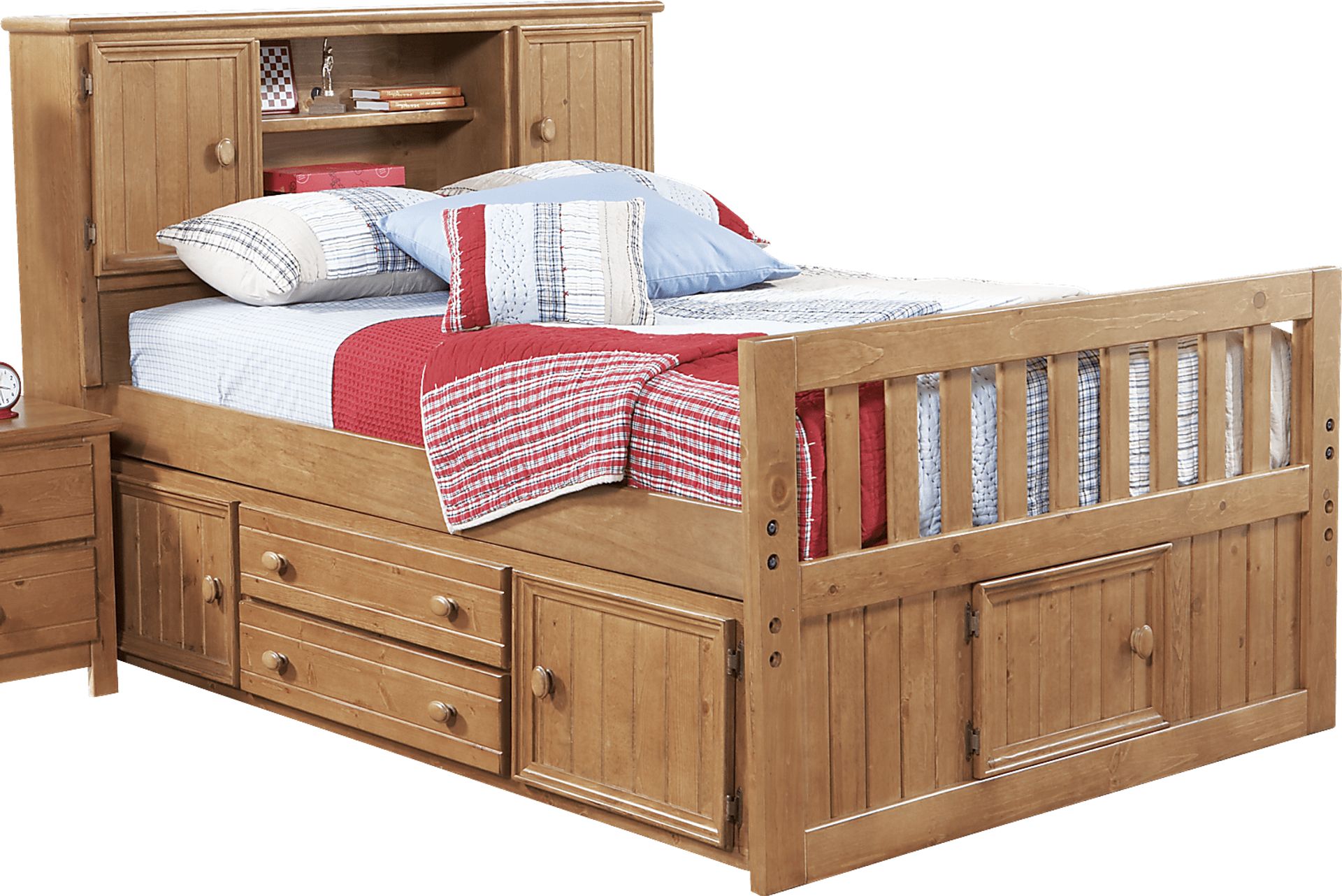 Creekside Taffy 3 Pc Full Captain's Bookcase Bed - Image 1