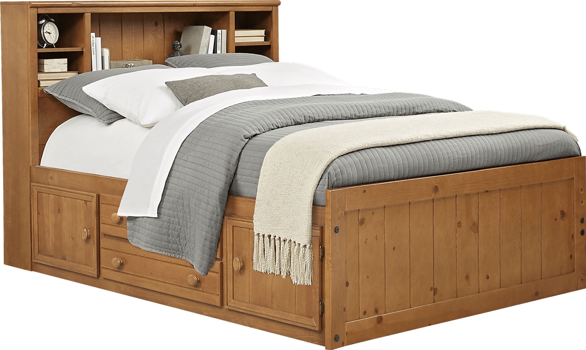 Creekside Taffy 5 Pc Full Bookcase Captains Bed - Image 1