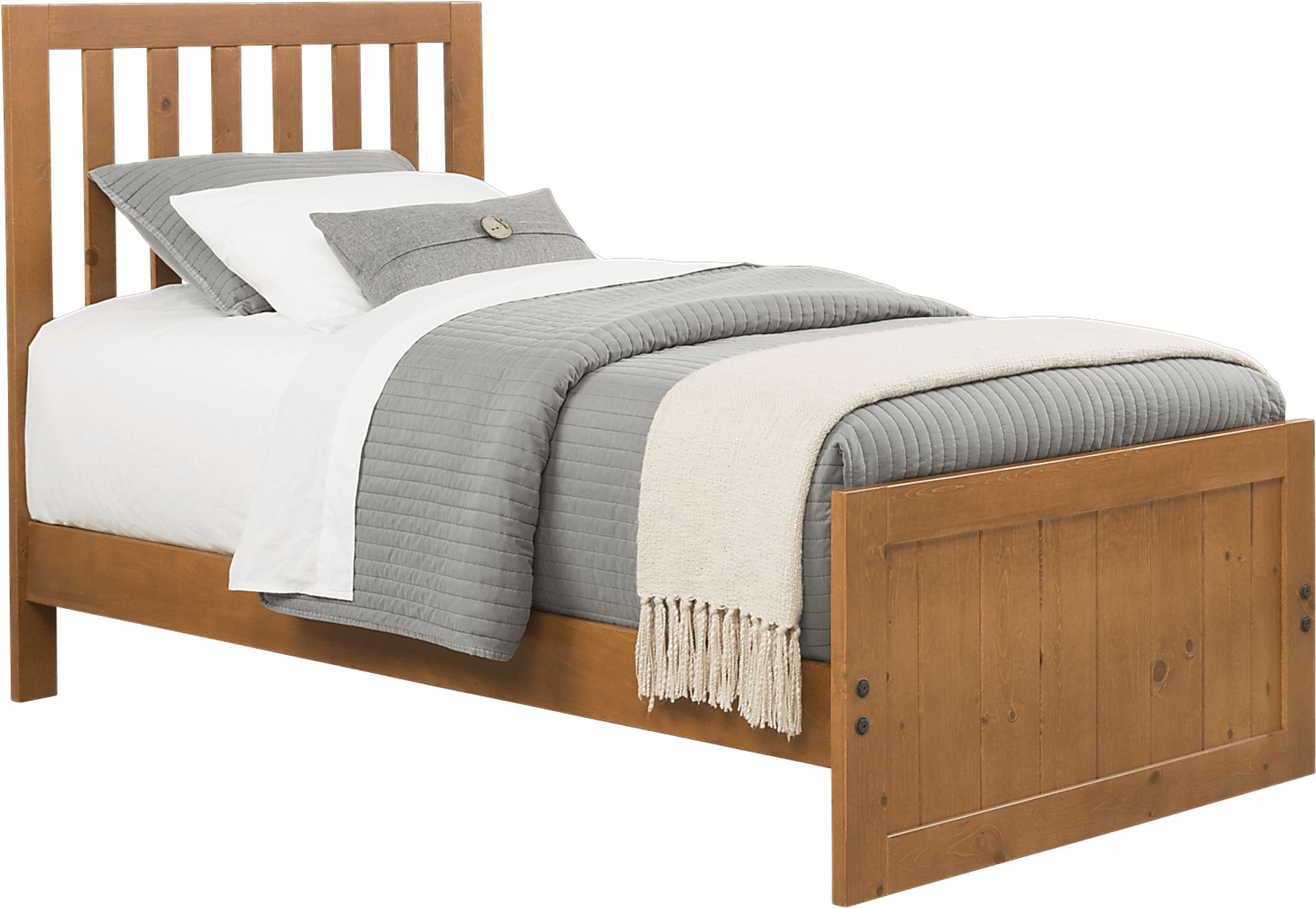 Creekside Taffy 6 Pc Twin Slat Bed and Mattress Set - Image 1