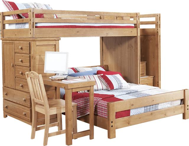 Creekside Taffy Twin/Full Step Bunk Bed with Desk and Chest - Thumbnail - Image 1