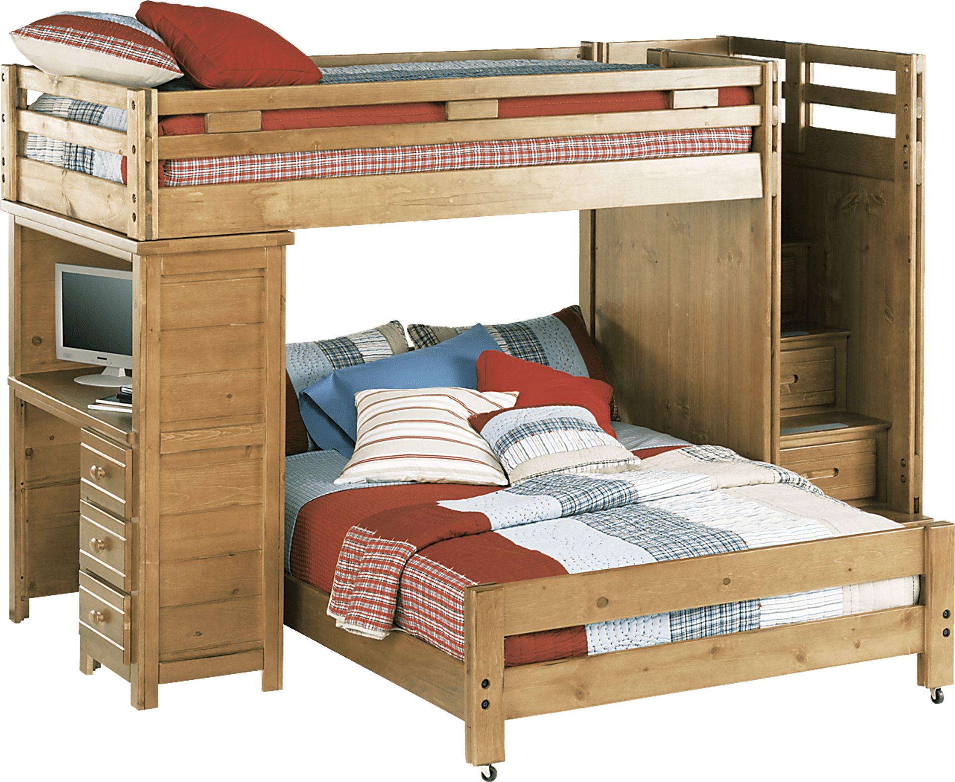 Creekside Taffy Twin/Full Step Bunk Bed with Desk - Image 1
