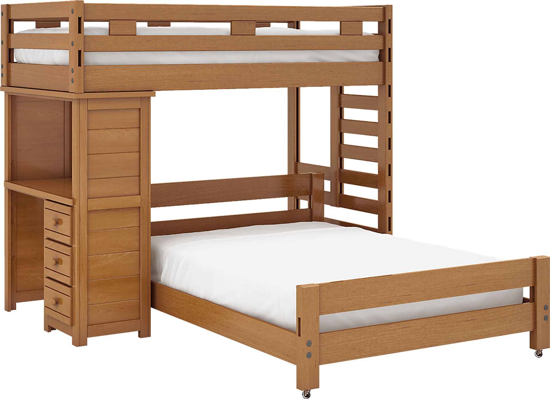 Creekside Taffy Twin/Full Student Bunk Bed with Desk - Image 1