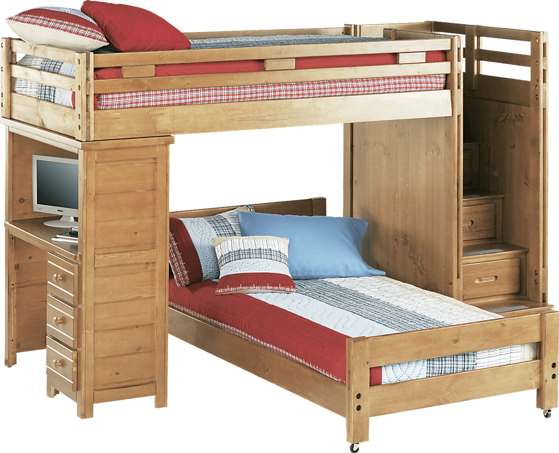 Creekside Taffy Twin/Twin Step Bunk Bed with Desk - Image 1