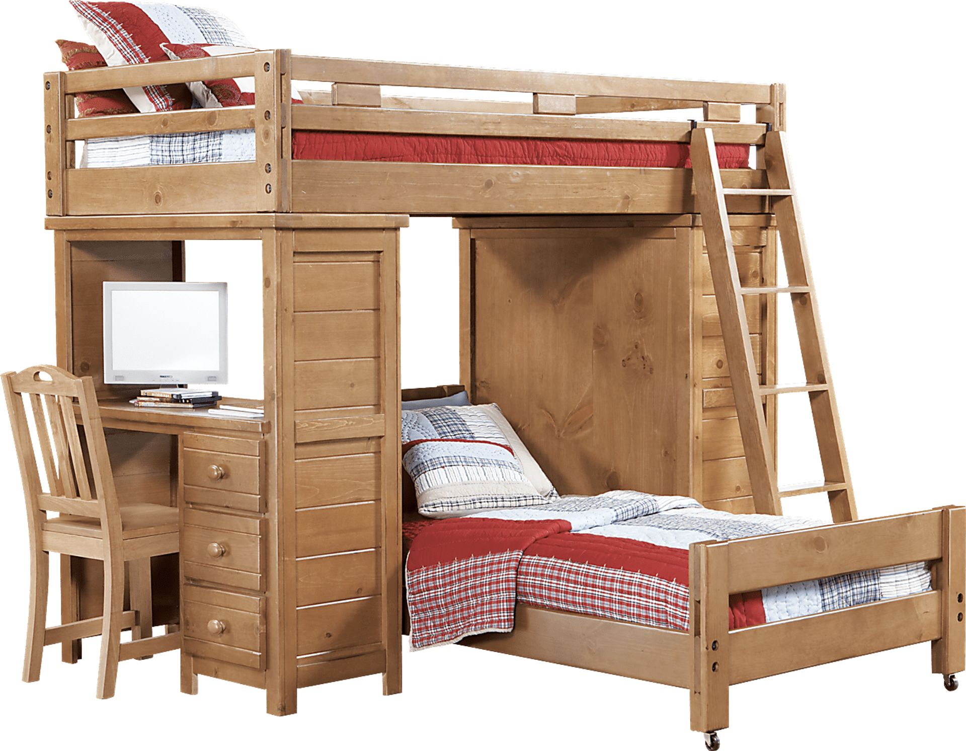 Creekside Taffy Twin/Twin Student Loft Bed w/Desk with Chest - Image 1
