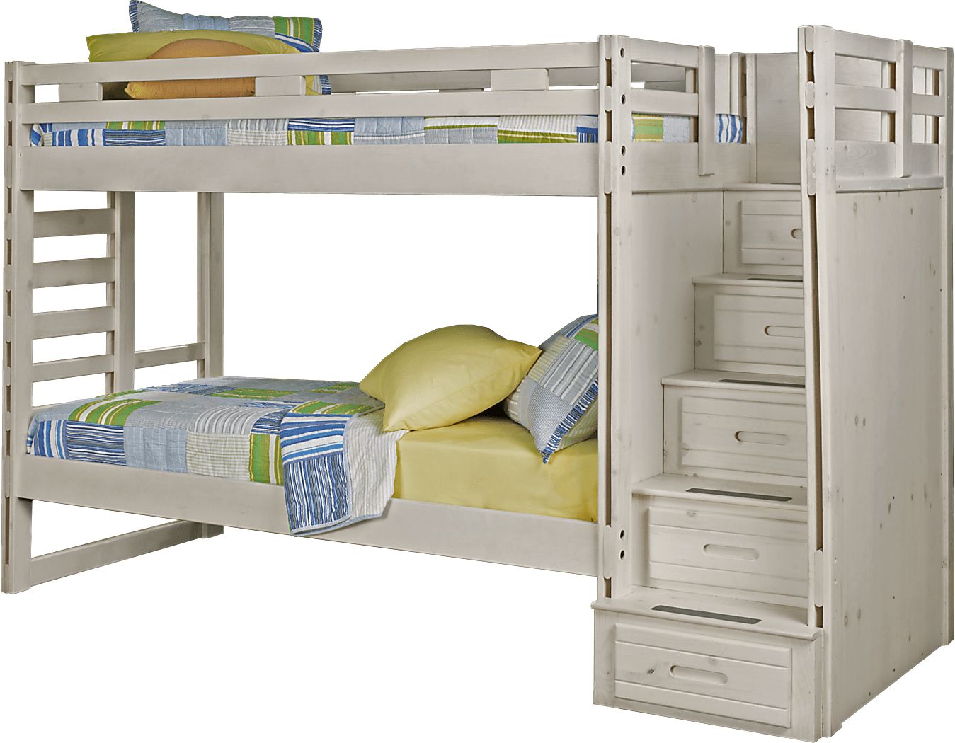 Creekside White Wash Twin/Twin Step Bunk Bed Rooms To Go