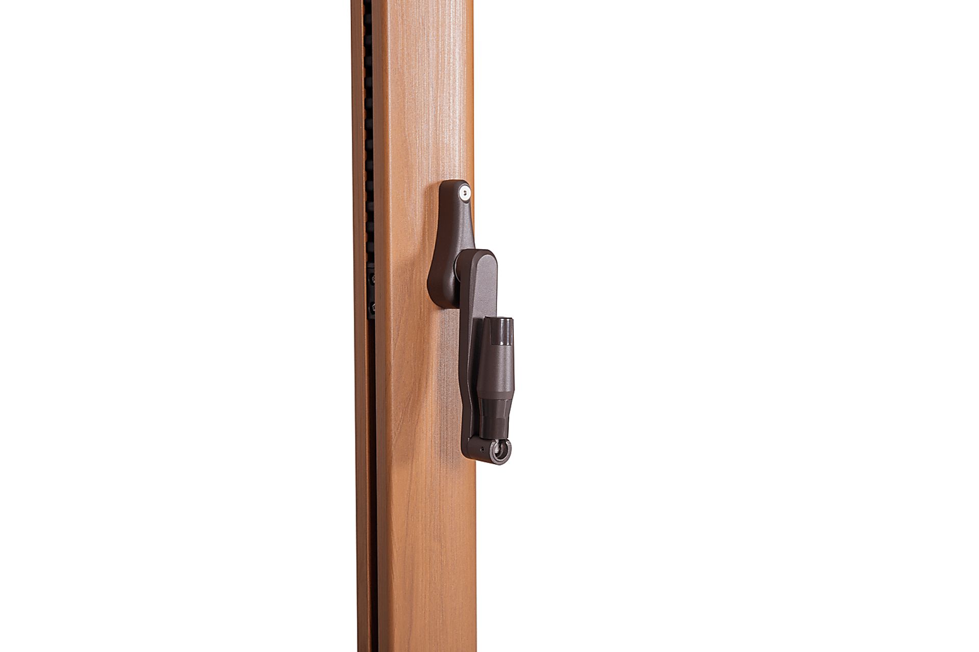 Creekview Natural Finish 10' Square Flax Outdoor Lighted Cantilever Umbrella with 50 lb. Base - Image 5