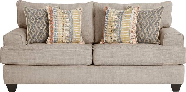 Crescent Bay Beige Gel Foam Sleeper Loveseat - Thumbnail - Image 1