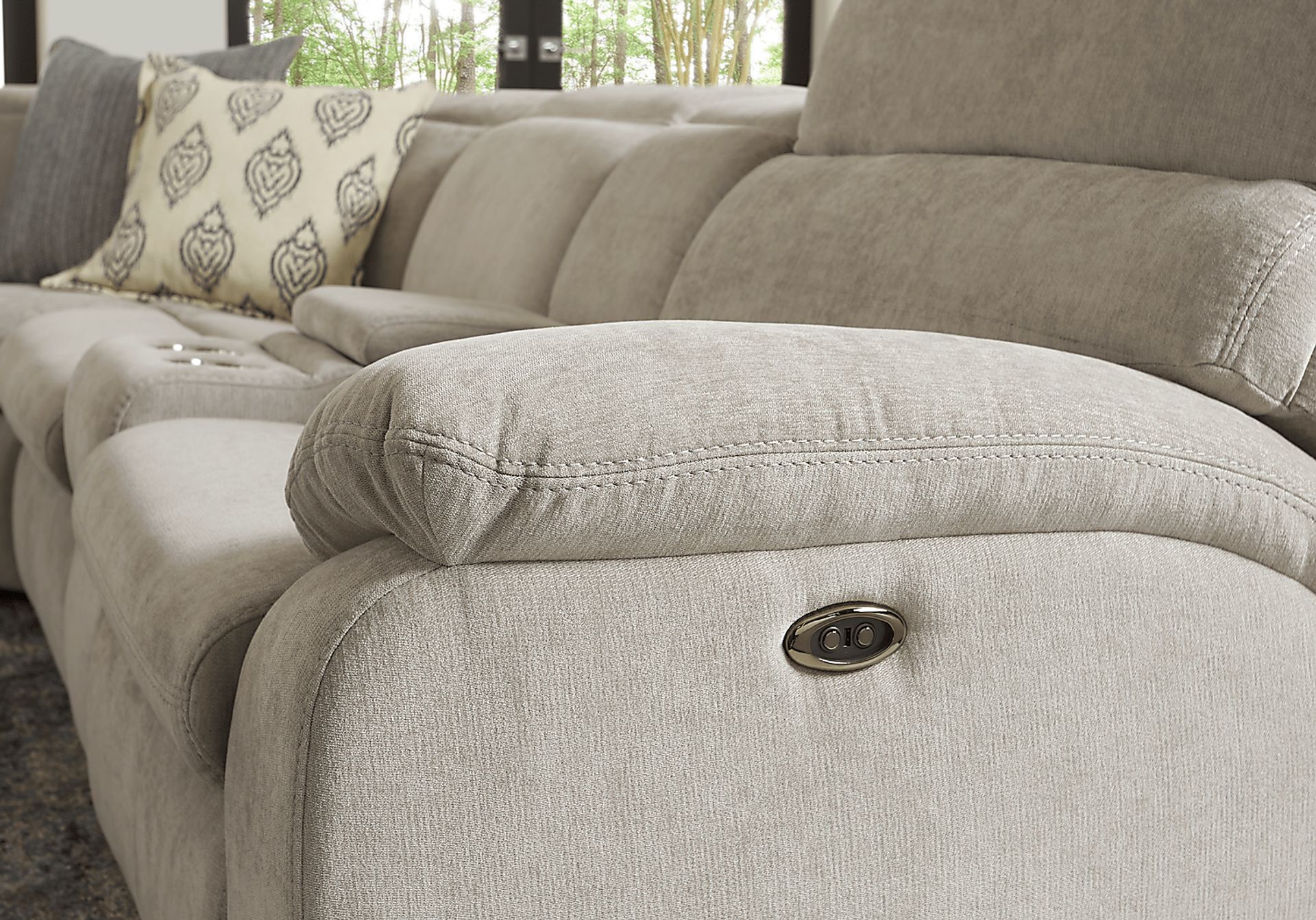 Crescent Place Gray 9 Pc Power Reclining Sleeper Sectional Living Room - Image 6