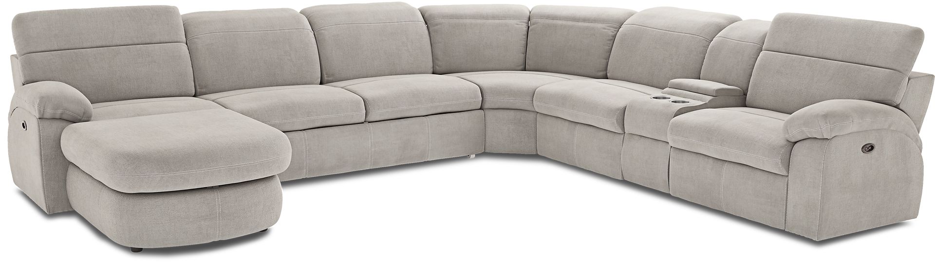 Crescent Place Gray 9 Pc Power Reclining Sleeper Sectional Living Room - Image 2