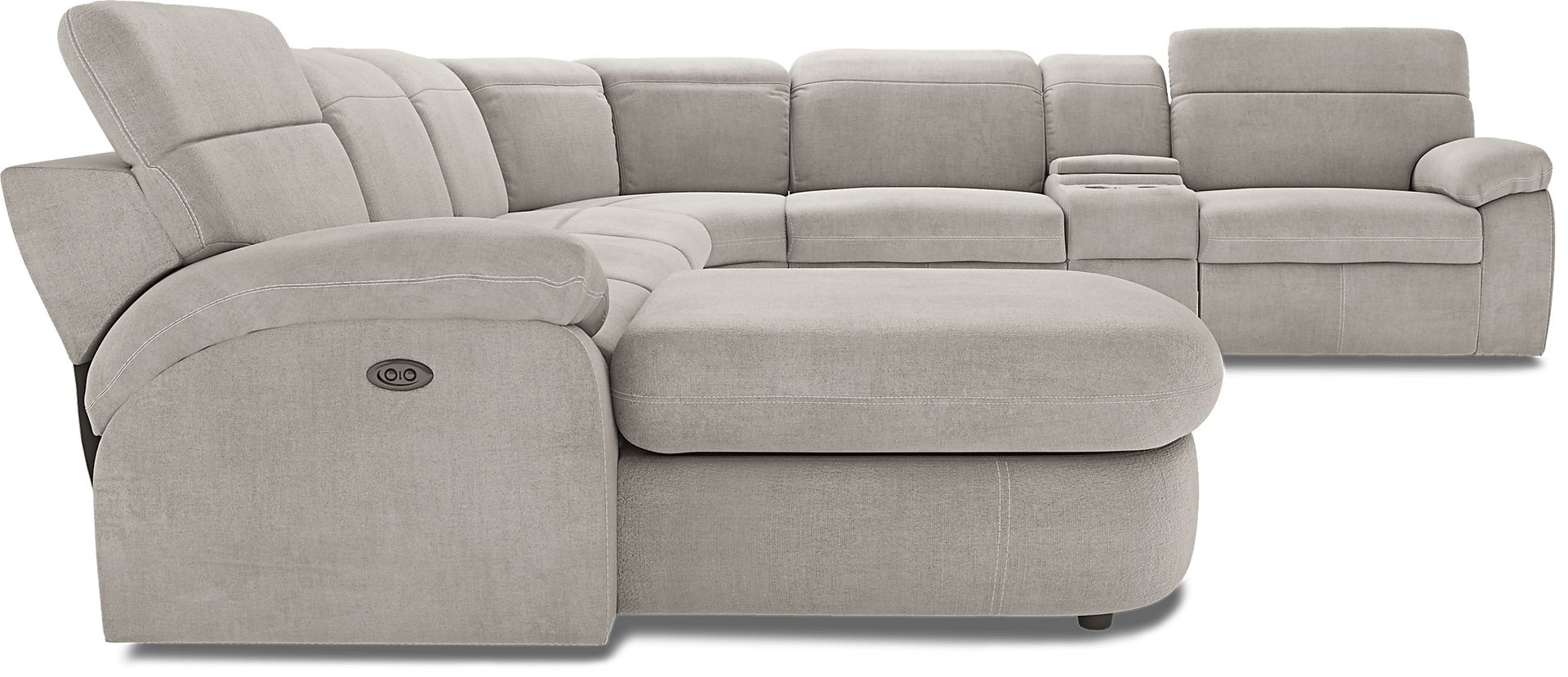 Crescent Place Gray 6 Pc Power Reclining Sleeper Sectional - Image 5
