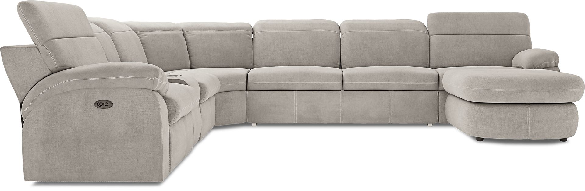 Crescent Place Gray 6 Pc Power Reclining Sleeper Sectional - Image 3