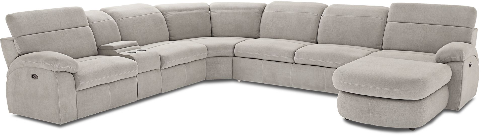 Crescent Place Gray 6 Pc Power Reclining Sleeper Sectional - Image 1