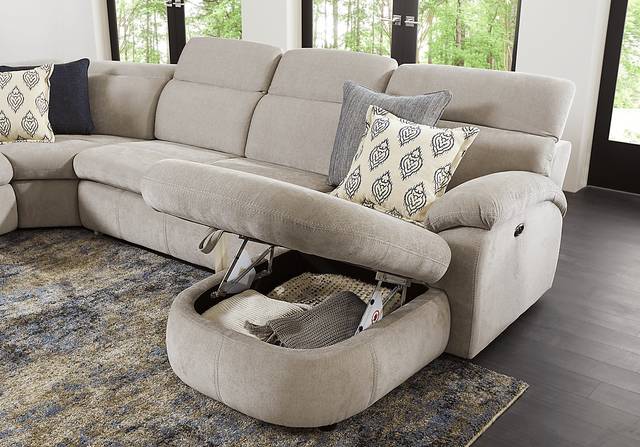Crescent Place Gray 9 Pc Power Reclining Sleeper Sectional Living Room - Thumbnail - Image 5