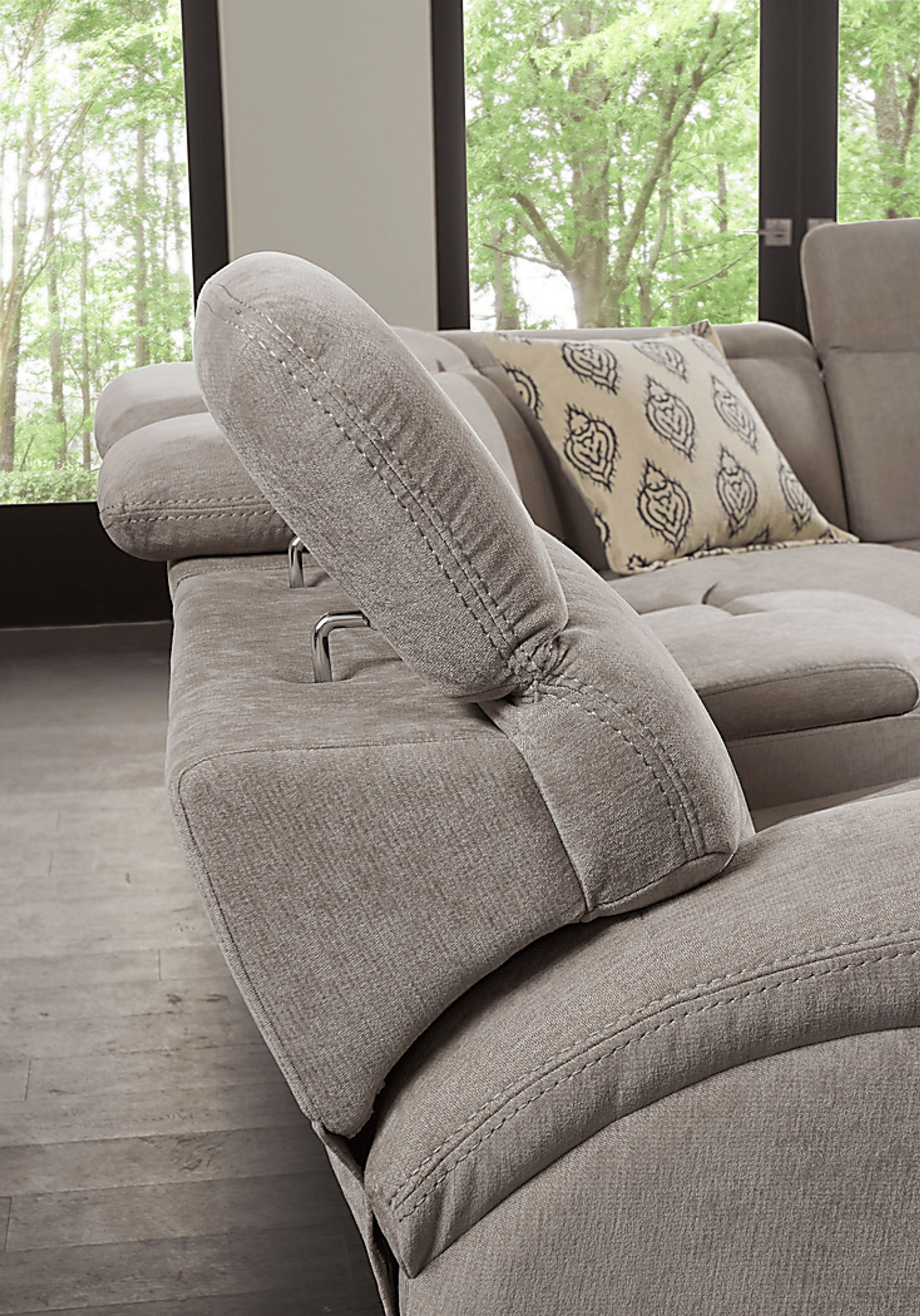 Crescent Place Gray 6 Pc Power Reclining Sleeper Sectional - Image 6