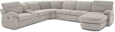 6 pc right arm chaise sleeper sectional