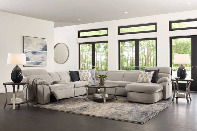 Crescent Place Gray 9 Pc Power Reclining Sleeper Sectional Living Room - Thumbnail - Image 1
